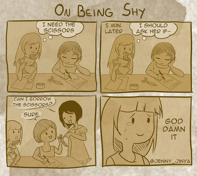 害羞人的个性画成漫画 画风多变漫画令人感同身受