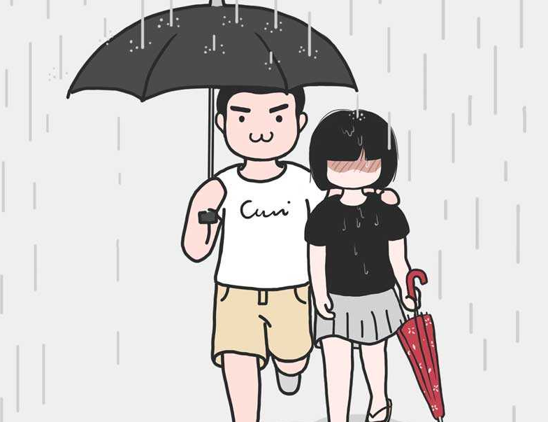 搞笑漫画《最美的不是下雨天》 浪漫女生雨中散步成落汤鸡