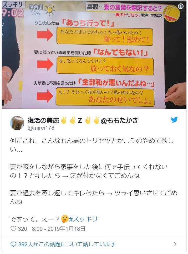 日本最新老婆的使用说明 解读老婆生气各种反应引女性不满