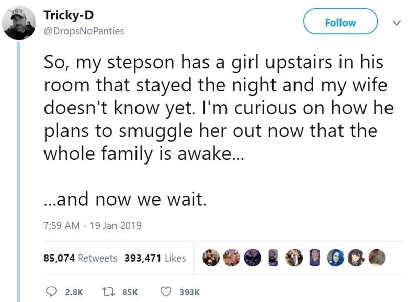 男孩偷偷带女孩回家过夜 被继父全程直播带女孩出门