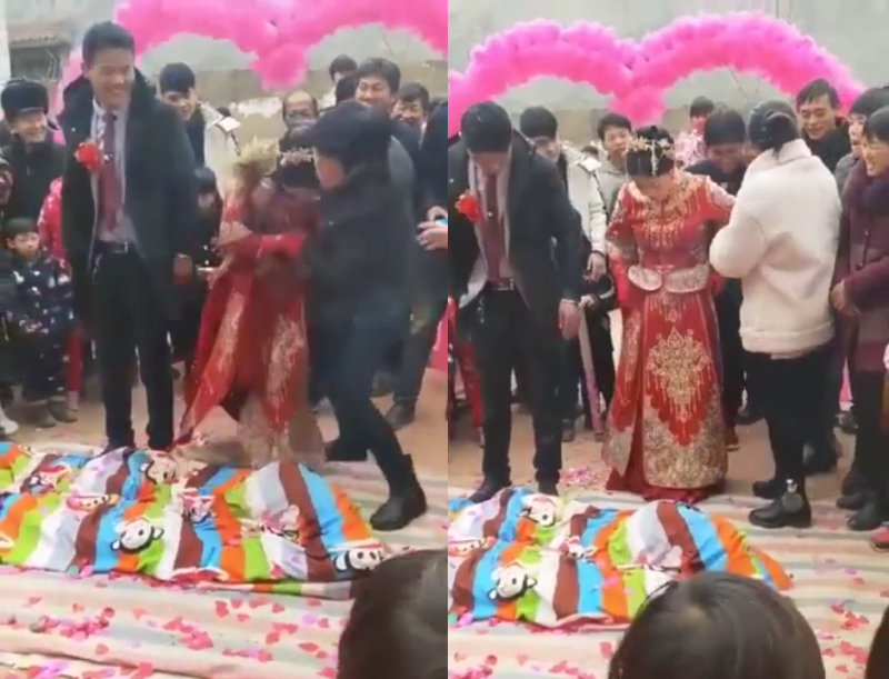 婚闹玩过头！婚裙遭当众扯下 新娘气炸「下空」走人
