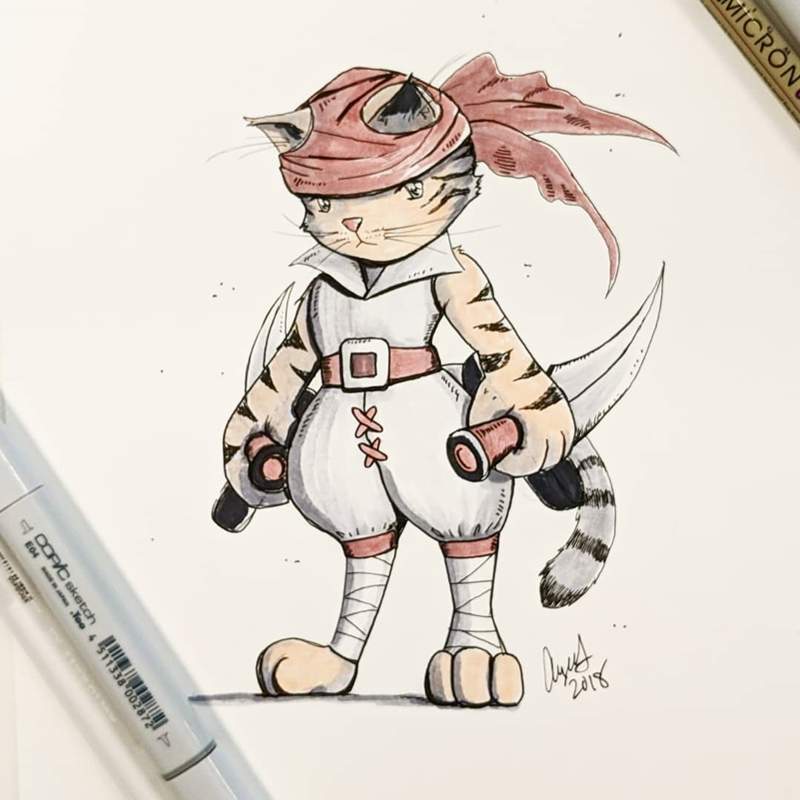 RPG职业喵星人 高冷猫咪插画角色扮演游戏