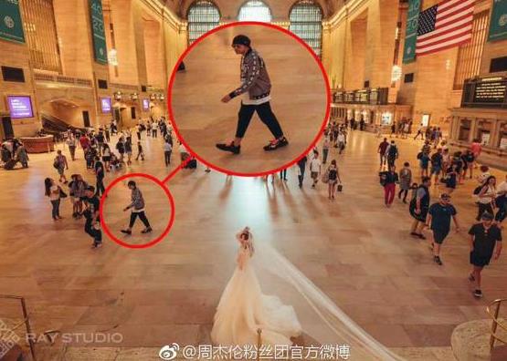 网友纽约拍婚纱照 周杰伦一家三口意外入镜