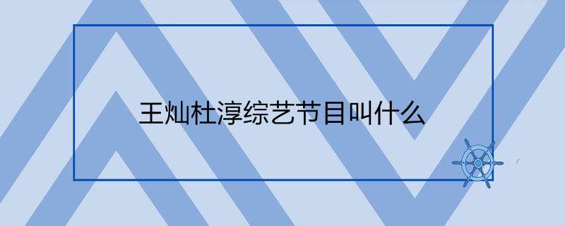 王灿杜淳综艺节目叫什么