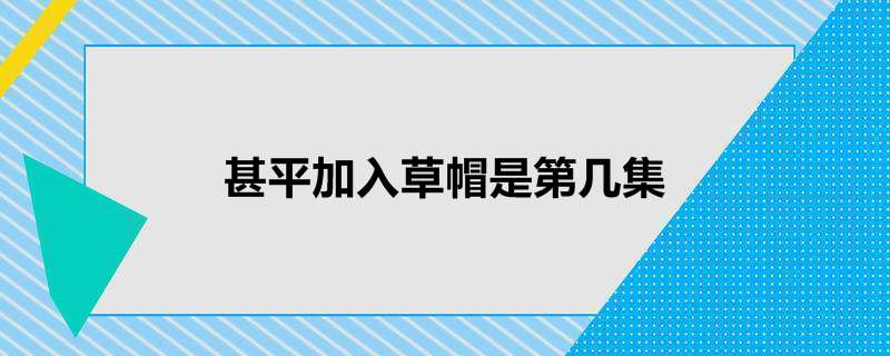 甚平加入草帽是第几集