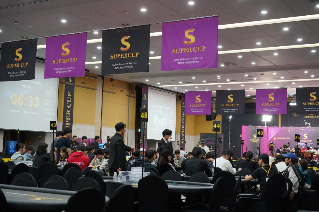【EV扑克】Super CUP釜山站｜主赛共599人次参赛75人晋级；中日韩马四地扑克精英与跨界名人齐聚慈善邀请赛