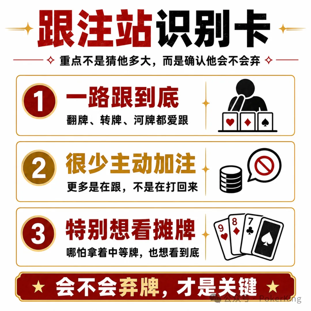 【EV扑克】面对“跟注站”，别再讲复杂故事了：三条调整让你少吃亏