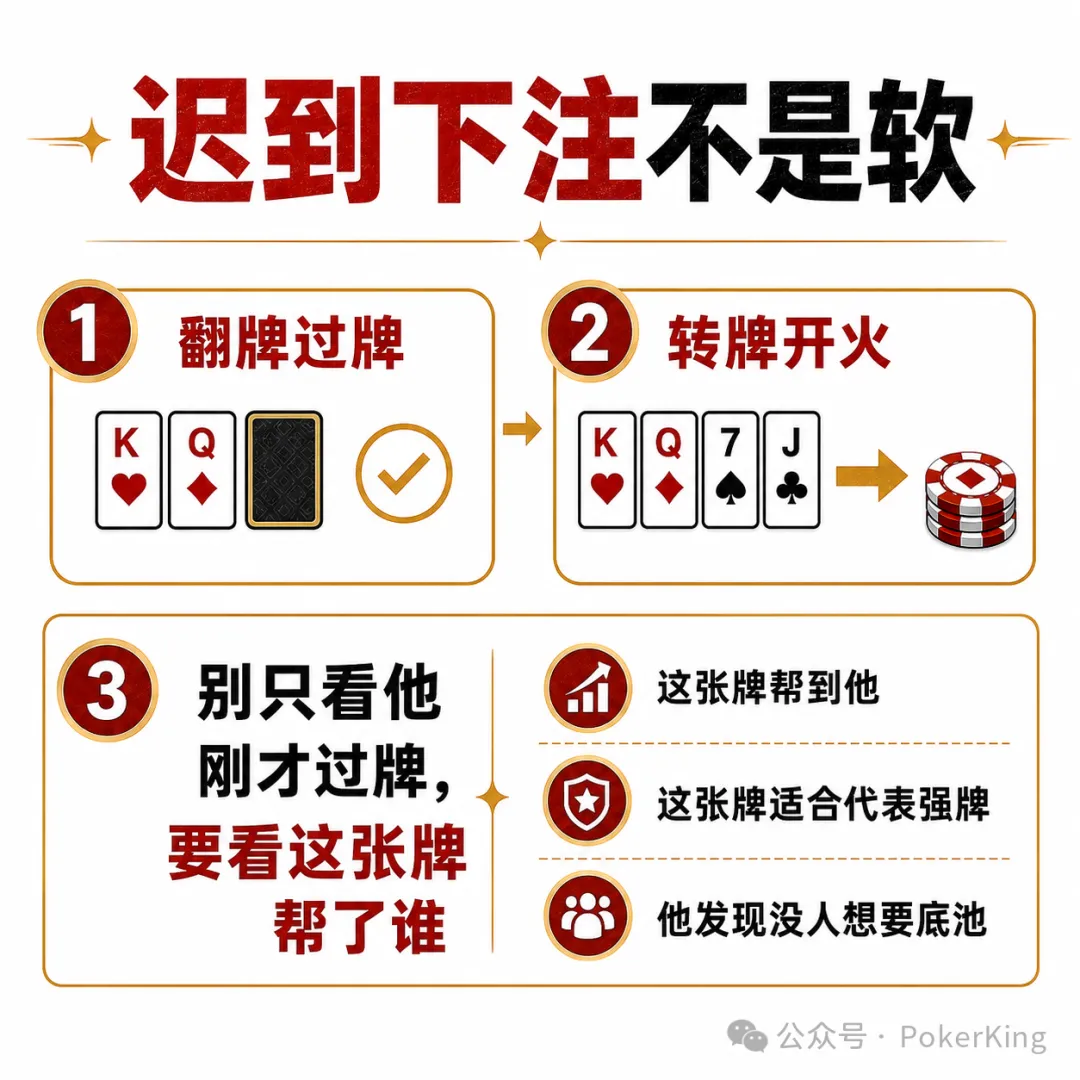 【EV扑克】对手过牌后突然开火？别急着判断，先看这三样